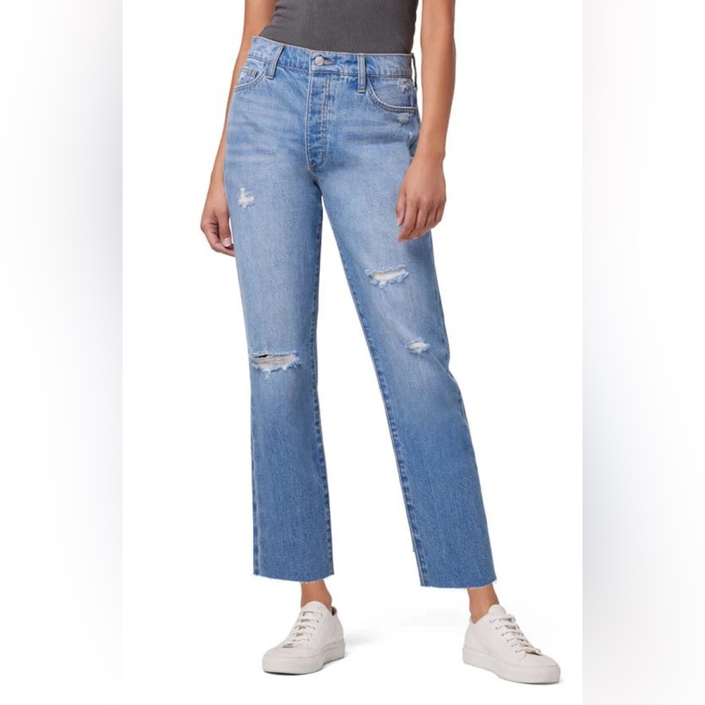 Joe's Jeans Light Blue Distressed Cropped Ankle Jeans